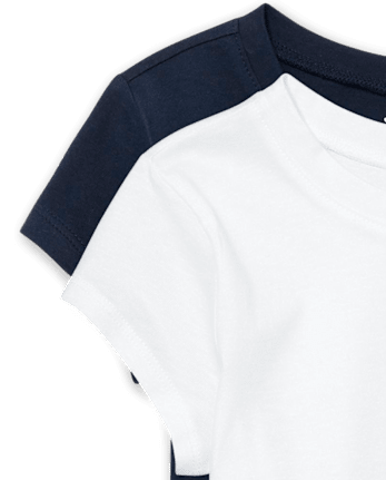 Camiseta básica con capas de uniforme para niñas, paquete de 2