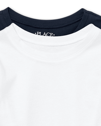 Camiseta básica con capas de uniforme para niñas, paquete de 2