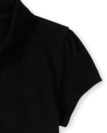 Girls Uniform Ruffle Soft Stretch Pique Polo 2-Pack