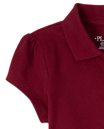 Girls Uniform Ruffle Soft Stretch Pique Polo 2-Pack