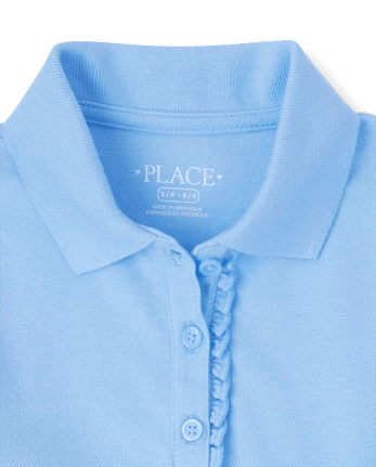 Polo de piqué con volantes de uniforme para niñas, paquete de 2