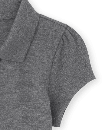 Polo de piqué con volantes de uniforme para niñas, paquete de 2