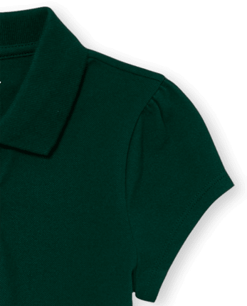 Polo de piqué con volantes de uniforme para niñas, paquete de 2