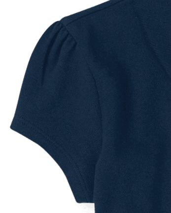 Polo de piqué con volantes de uniforme para niñas, paquete de 2