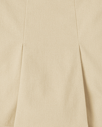 Girls Uniform Wrinkle Resistant Stretch Button Skort