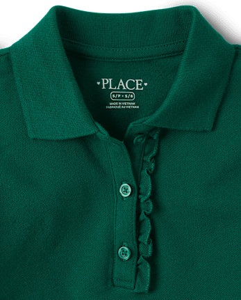 Robe polo uniforme en piqué à volants pour fille - SPRUCESHAD