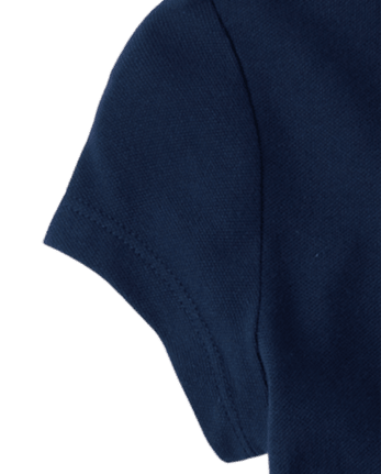 Girls Uniform Ruffle Pique Polo Dress