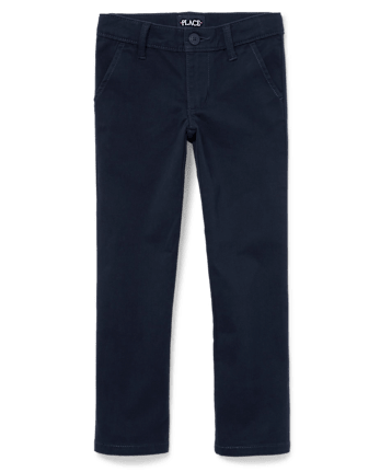 Pantalones chinos ajustados elásticos resistentes a las manchas y a las arrugas uniformes para niñas - Slim