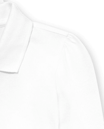 Lot de 2 polos uniformes en piqué à volants pour fille