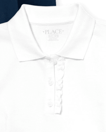 Girls Uniform Ruffle Soft Stretch Pique Polo 2-Pack