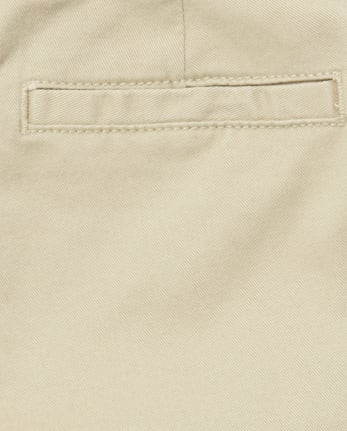 Shorts chinos elásticos de uniforme para niñas, paquete de 2