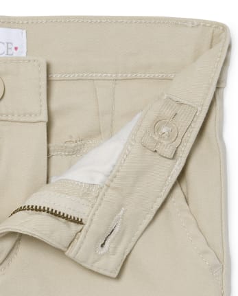 Pantalones chinos ajustados de uniforme para niñas, paquete de 2