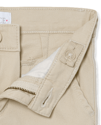 Pantalones chinos ajustados de uniforme para niñas, paquete de 2