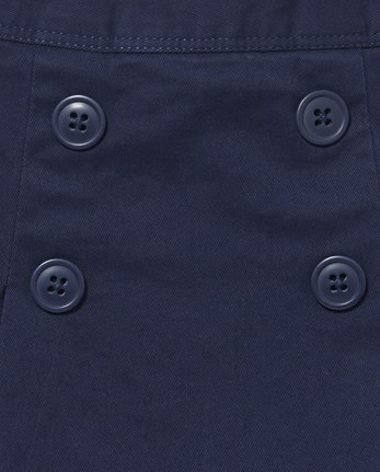 Girls Uniform Stretch Button Skort 2-Pack