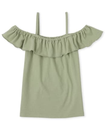 Girls Mix And Match Ruffle Off Shoulder Top
