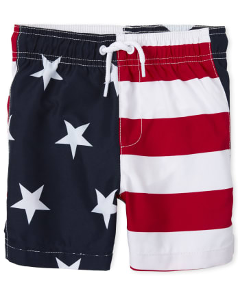 Baby And Toddler Boys Americana Stars Swim Trunks
