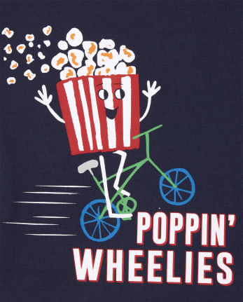 Baby And Toddler Boys Popcorn Snug Fit Cotton 4-Piece Pajamas