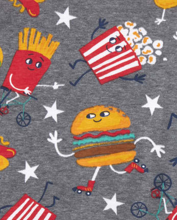 Baby And Toddler Boys Popcorn Snug Fit Cotton 4-Piece Pajamas