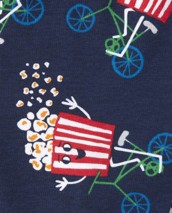 Baby And Toddler Boys Popcorn Snug Fit Cotton 4-Piece Pajamas