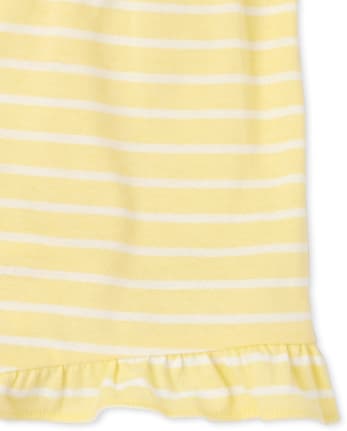 Lot de 2 barboteuses rayées à volants pour petites filles