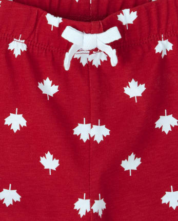 Girls Canada Day Mix And Match Maple Leaf Shorts