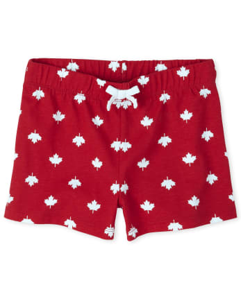 Girls Canada Day Mix And Match Maple Leaf Shorts