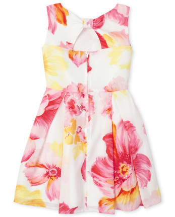 Girls Floral Fit And Flare Dress