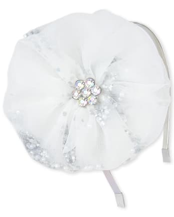 Girls Holographic Shakey Flower Metal Headband