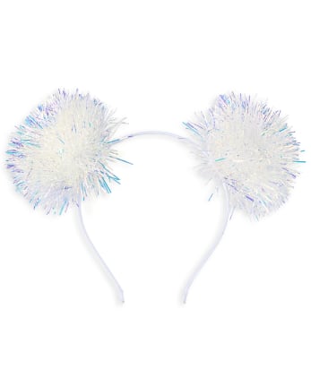 Girls Holographic Tinsel Pom Pom Headband