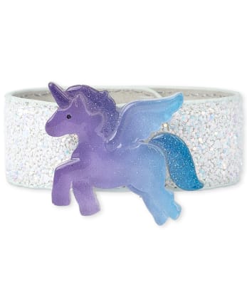 Girls Glitter Pegasus Slap Bracelet