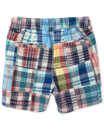 Baby And Toddler Boys Plaid Patch Chino Shorts