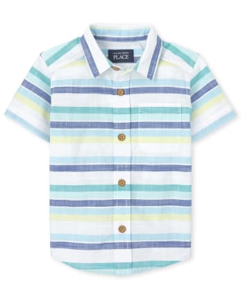 Baby And Toddler Boys Dad And Me Striped Chambray Matching Button Down Shirt