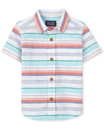 Baby And Toddler Boys Dad And Me Short Sleeve Striped Chambray Matching ...