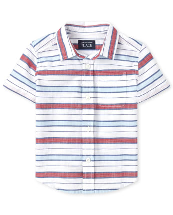 Baby And Toddler Boys Striped Chambray Button Down Shirt