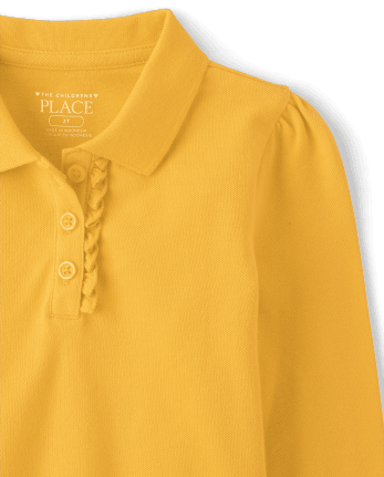 The Childrens Place Girls Long Sleeve Ruffle Polo