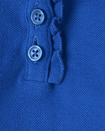 Polo de piqué con volantes de uniforme para niñas pequeñas