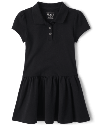 Girls black polo dress clearance