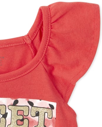 Top con lazo en la parte delantera y purpurina para bebés y niñas pequeñas