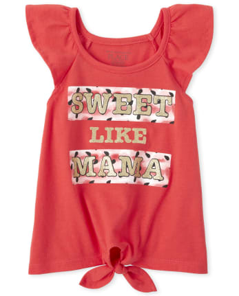 Top con lazo en la parte delantera y purpurina para bebés y niñas pequeñas