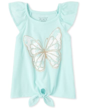 Haut à paillettes noué sur le devant pour bébés et petites filles