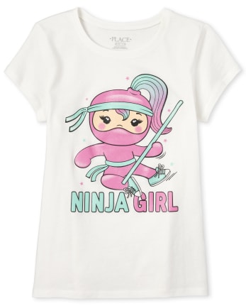 Girls Glitter Ninja Graphic Tee