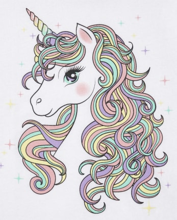 Camiseta con estampado de unicornio y purpurina para niñas