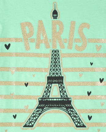 Girls Glitter Paris Graphic Tee