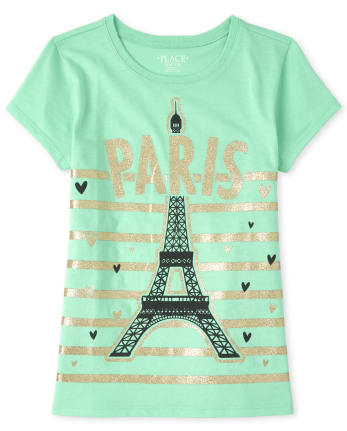 Girls Glitter Paris Graphic Tee