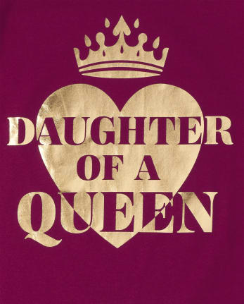 Camiseta con estampado de reina metalizada para niñas