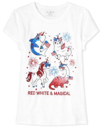 Camiseta con gráfico Americana Dino para niñas