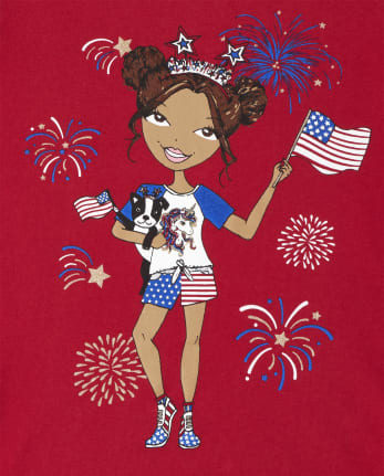 Girls Americana Girl Graphic Tee