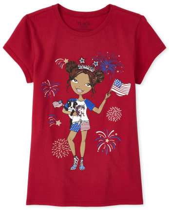 Camiseta americana de manga corta con gr fico a juego para ni a