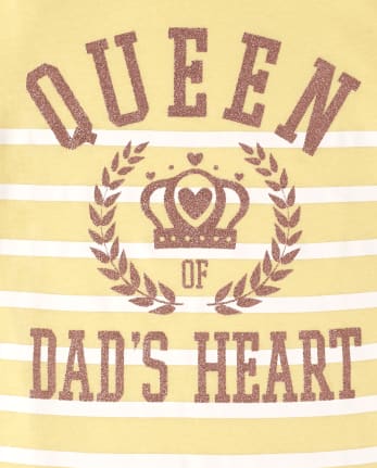 Girls Glitter Dad's Heart Graphic Tee