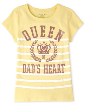 Girls Glitter Dad's Heart Graphic Tee